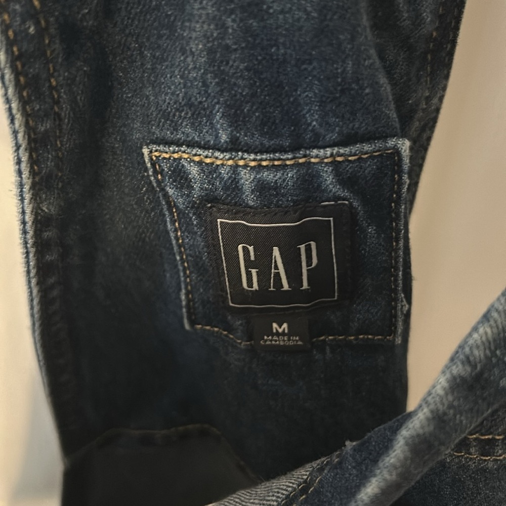 GAP denim slouchy overalls size M - Picture 4 of 6